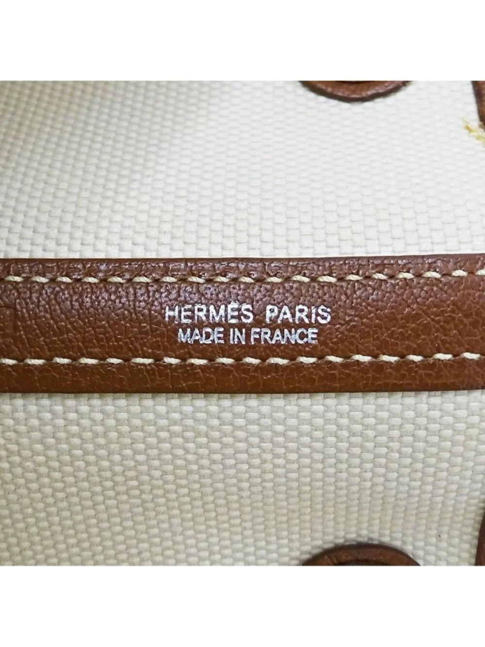Hermes Tote Handbag Garden Party PM Twal Mosaic Brown Silver